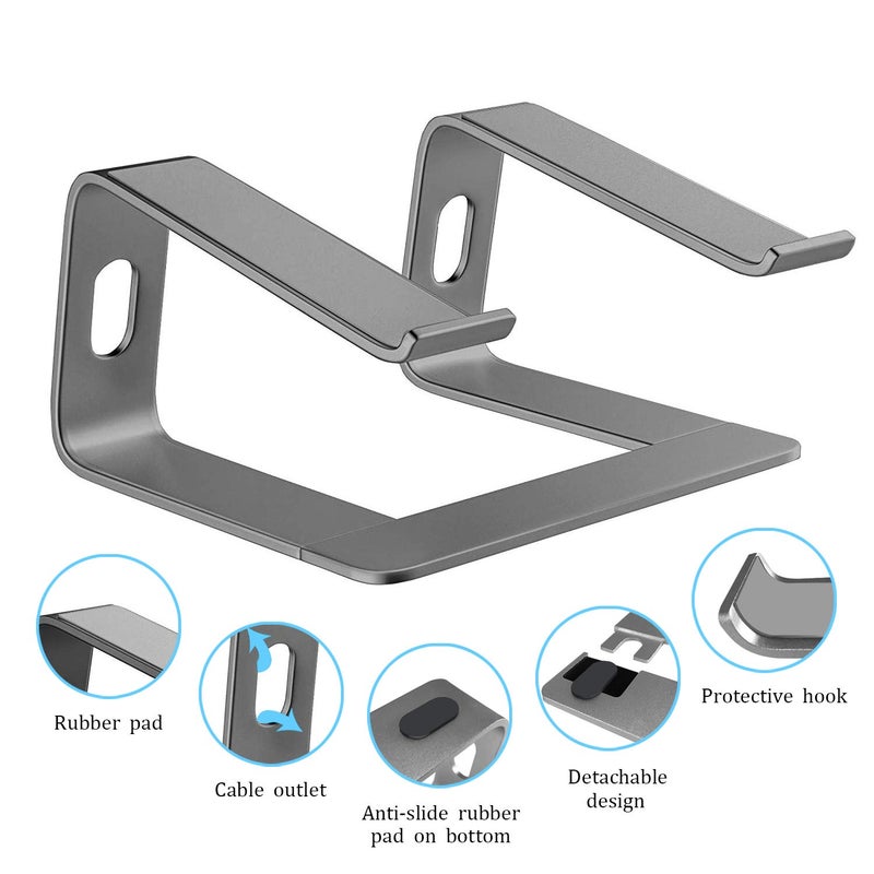 Orionstar Laptop Stand Portable Aluminum Laptop Riser Compatible with Mac MacBook Air Pro 10 to 15.6 Inch Notebook Computer, Detachable Ergonomic Elevator Holder, Space Grey - Image 3